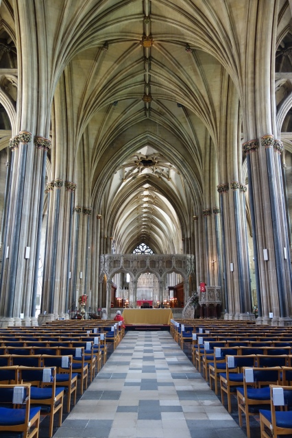 Inside Bristol Cathedral.